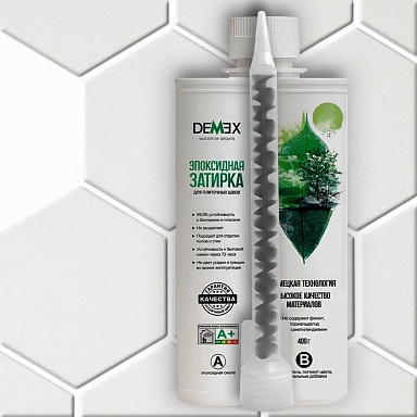 Глянцевая двухкомпонентная эпоксидная затирка Demex