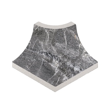 Kerastep Плинтус радиальный внешний угол Marble 441 Ceniza R9 42х33х50