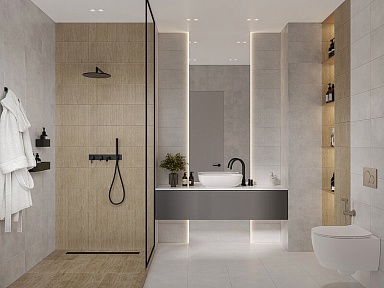 Плитка Gracia Ceramica 010100001560 Ритм серый низ 03 25x40