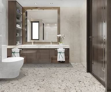 Керамогранит ProGRES Ceramica NR0136-M Терраццо Серый матовый 600x600x9.5