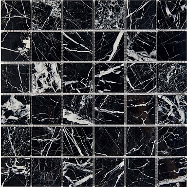 Мозаика Pixmosaic PIX252 Black majesty из мрамора полированная 48x48 305х305x6