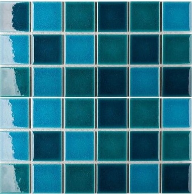 Мозаика StarMosaic LWWB83333 Crackle Green Mixed Glossy 4.8x4.8 30.6х30.6х6