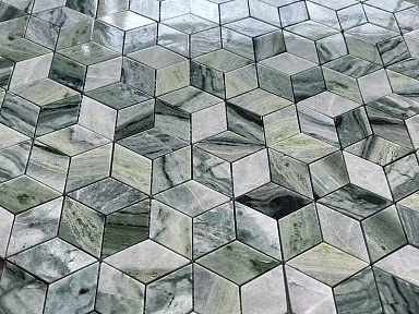 Мозаика Caramelle Mosaic Onice Verde oliva POL diamond 96x55x7 298x259