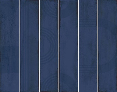 Панно Kerama Marazzi KMP3STA007RN6X Панно Мажорель синий тёмный глянцевый (из 6 частей 6х28,5) 36x28,5x1