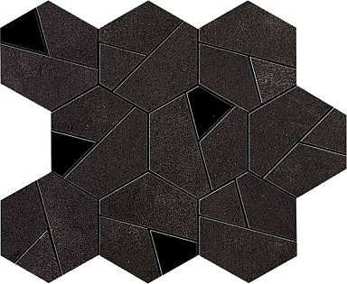 Мозаика Atlas Concorde Italy AN7B Boost Tarmac Mosaico Hex Black 25x28.5