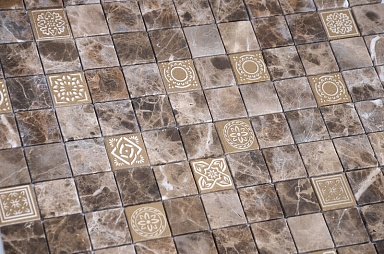 Мозаика Caramelle Mosaic Art Emperador dark MAT 48x48x8 300x300x8
