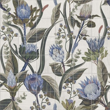 Панно Mainzu Mural Blue Leaves 20x20 (комп/36шт)