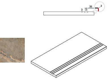 Бордюр Italon 620090000221 DARK BORDO GRIP 30x60