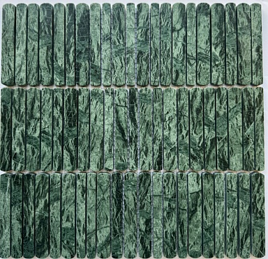 Мозаика Pixmosaic PIX 356 Spider Green Полированная 10/12/15*100 300х305x8