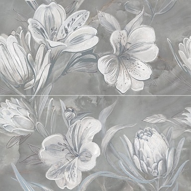 Панно Azori 588912003 Панно Opale Grey Flower 63x63