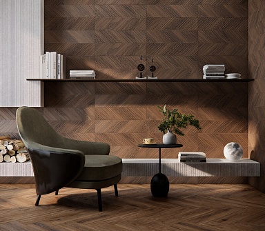 Плитка Eurotile Maple Темный Шеврон Матовый 30x60