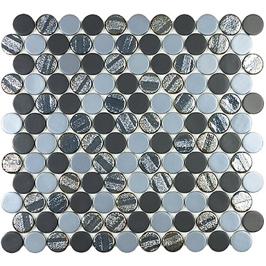 Мозаика Vidrepur Circle Aqua Black Mix 30.6х31.4