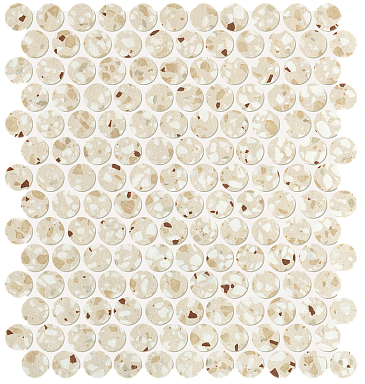 Мозаика FAP Ceramiche fRO8 Glim Gemme Beige Round Mosaico Matt 29,5х32,5