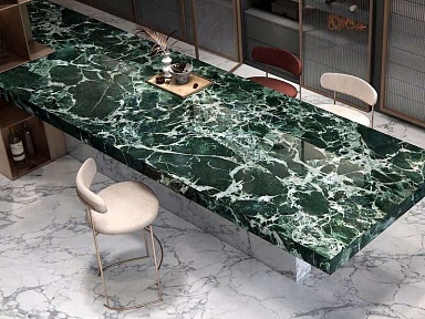 Керамогранит Moreroom Stone MN686CP321606 Prada Green Polished 6mm 160x320