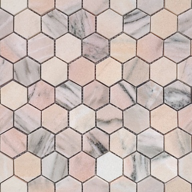 Мозаика Caramelle Mosaic Rosa Salmone POL hex 23x40x7 292x289x7