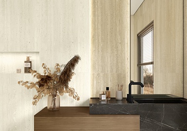 Керамогранит LCM 60120TVW11M Travertine World Beige матовый карвинг 600x1200x7