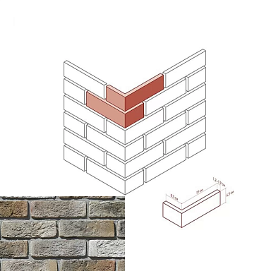 Искусственный камень White Hills 684-25 Ринн Брик Design угол 8.5x19x6.5