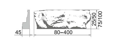 Искусственный камень Камелот Этна 168 Плоскость 80-400х25-50/75-100х45