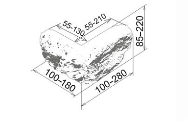 Искусственный камень Камелот Дублин 122 Угол 100-280х100-180х85-220х45