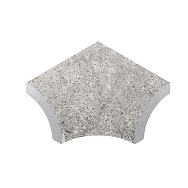 Декоративная вставка Kerastep Планка радиальная внутренний угол Stone 551 Pearl R9 77х77x110х10