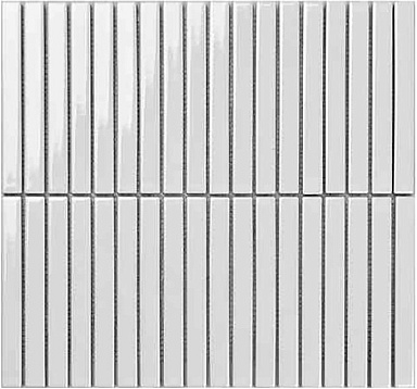 Мозаика Porcelain mosaic Y15F701 Strip Белый глянцевый 1.5х14.5 29.4х31.3