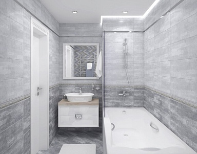 Плитка Laparet 60008 Allure серый светлый 20х60