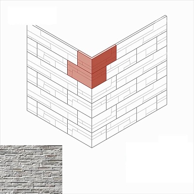 Искусственный камень White Hills 184-05 Айлэнд Design угол 12,5x20,5 (13x21) x 9,5 x 1-2,3