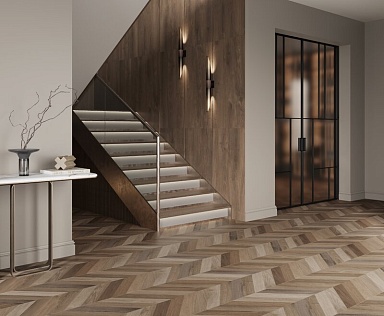 Керамогранит Laparet Wood Latina Brown Chevron M коричневый матовый карвинг 60х120
