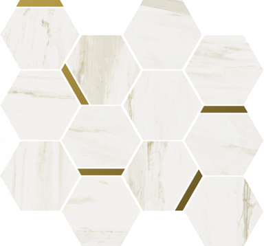 Мозаика Italon 620110000222 Stellaris Carrara Ivory Mosaico Chic Nat 28.3x32.8
