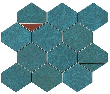 Мозаика Atlas Concorde Italy 9BNV Blaze Verdigris Mosaico Nest 29.4x25.8