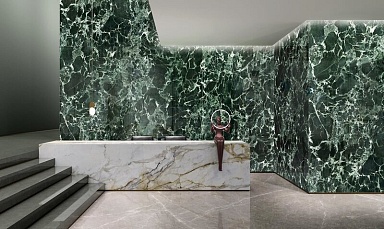 Керамогранит Moreroom Stone MN686CP321606 Prada Green Polished 6mm 160x320