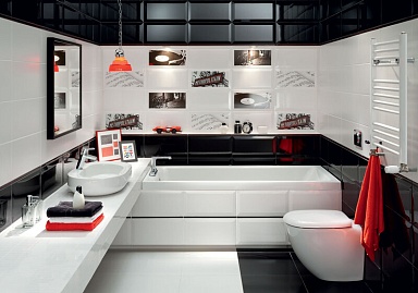 Плитка Tubadzin S- Joy czarna STR 44,8x22,3
