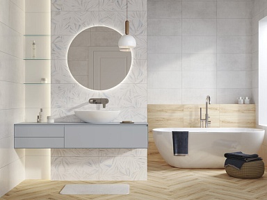 Плитка Cersanit C-FRL302D Fresco рельеф цветы светло-бежевый 29,7x60