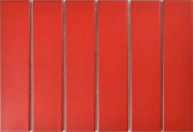Мозаика Porcelain mosaic Y45P806 Strip Красная матовая 4.5x19.5 28.8x19.5
