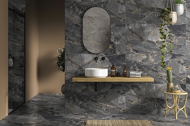 Керамогранит Global Tile GT1206018005MCR Stonela Черный карвинг 60x120