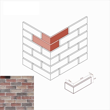 Искусственный камень White Hills 378-95 Сити брик Design угол 10x22x7