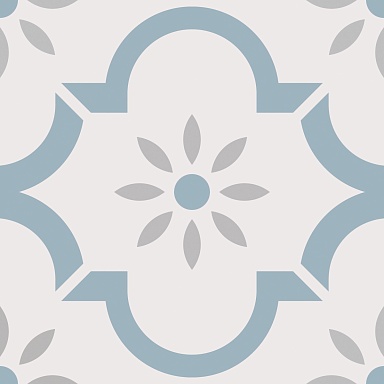 Керамогранит Smile Tile Эклектика Арабески голубой 20x20