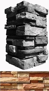 Искусственный камень White Hills 150-55 Уайт Клиффс угол 10x28,5x10 (8,5x24x10)