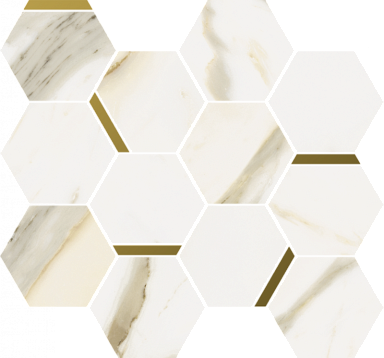 Мозаика Italon 620110000221 Stellaris Calacatta Gold Mosaico Chic Nat 28.3x32.8
