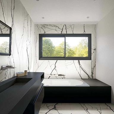 B and W Marble Floor Gres