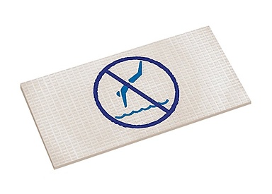 Декор Serapool 22200 Знак Нет дайвинга на плитке Antislip с сетчатой поверхностью Unglazed-Cobalt 12x24,5