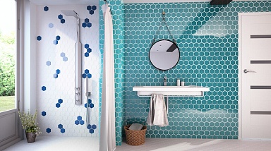 Плитка Amadis Fine Tiles Art Deco Glossy on Mesh Atlantic (7.9x9.1-16pz) 32x28