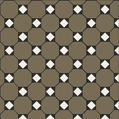 Керамогранит Metlah.Store M6731/7102/6712 Октагон зеленый / Квадрат белый / Треугольник черный на сетке 320x320