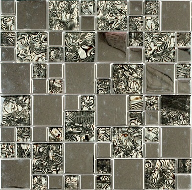 Мозаика NSmosaic MS-611 метал стекло (15х48x8) 300*300