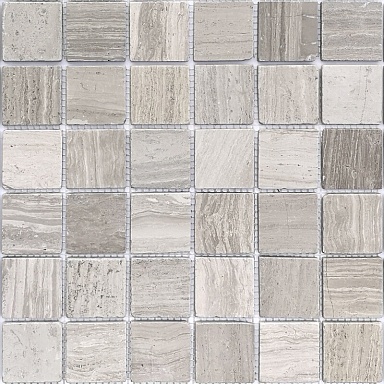 Мозаика Caramelle Mosaic Travertino Silver MAT 48x48x7 305x305