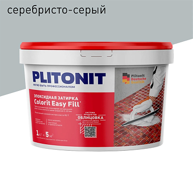 Смеси и затирки Plitonit Colorit Easy Fill Трёхкомпонентная эпоксидная Серебристо-серый 1 кг