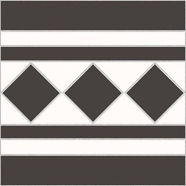 Бордюр Kerlife (Navarti) Victorian Dreams Cenefa Bristol Black 22,5x22,5