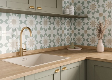 Керамогранит Harmony 39599 Doha Green Flower SP/22,3 22,3x22,3