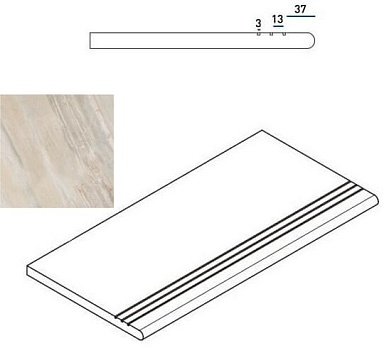 Ступень Italon 620040000022 WHITE GRADINO ROUND GRIP 30x60