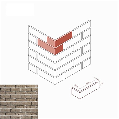 Искусственный камень White Hills 366-15 Линц брик Угол 8,5 х 19,5x6,6